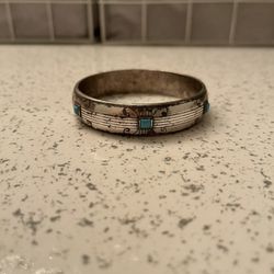 Silver And Turquoise Bangle  