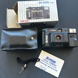 Horizon MM-800 HZ-35mm Point & Shoot Film Camera Built-In Flash Box Case Manual