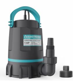 AQUASTRONG 1 HP Sump Pump 4500 GPH Submersible Water Pump for Water Removal