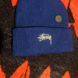 Stussy Cuffed Blue Beanie 