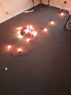 Hampton 48 ft outdoor lights with plastic still on bulbs