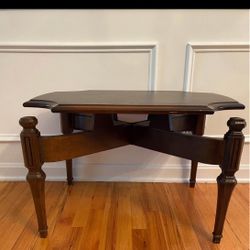Vintage Wood Carved End Table 