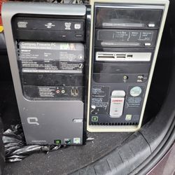 Two Old Computers Desktop Towers 