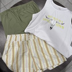 3 Pieces- Tank Top, Tube Top, Shorts 