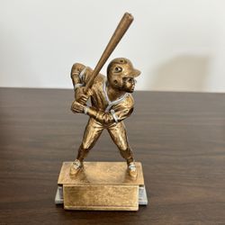 Baseball 6 Inch Trophy RESIN With Removable Bat