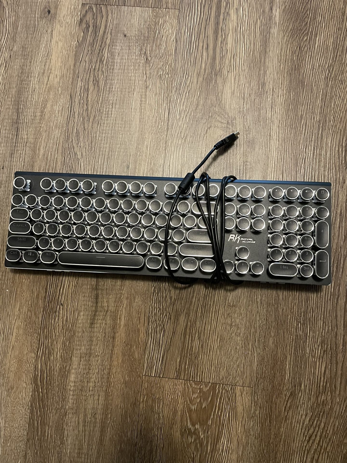 RK ROYAL KLUDGE S108 Typewriter Style Retro Mechanical Gaming Keyboard Wired with True RGB Backlit