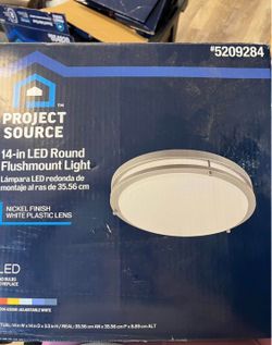 14 in Brushed Nickel Indoor 1 Light LED Tunable White Flush Mount Light