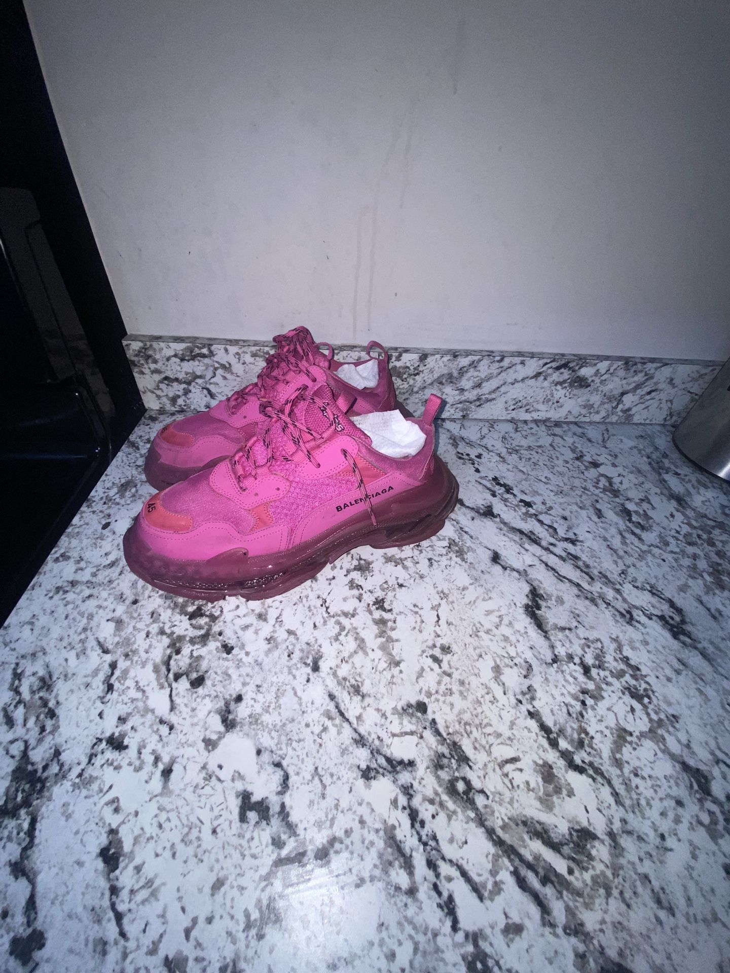 Balenciaga Triple S Clear Solo Sneakers-Hot Pink