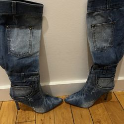 Denim Boots