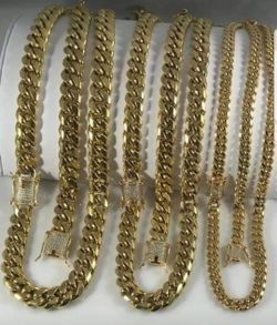 Set 12MM x 22 or 30 inches Gold Plated 14K Does not loses color