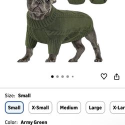 🐾 Cozy Green Dog Sweater – $10 (Puppy/Small Dog)