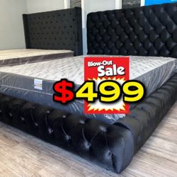 Queen Black Euro Plain With Ortho Matres!!