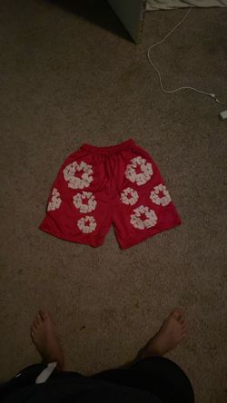 Floral Denim Tear Shorts