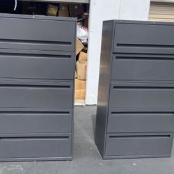 2 QUALITY Metal Filing Cabinets 67x36x19.25 Inches