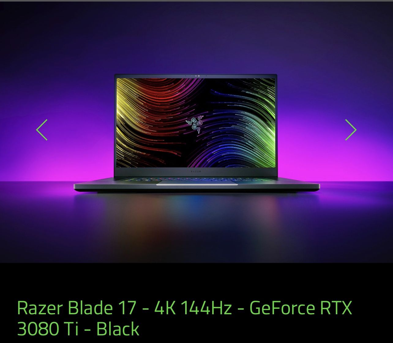 UNBOXED NEW Laptop: Razer Blade 17 4K 144Hz GeForce RTX 3080 Ti Black