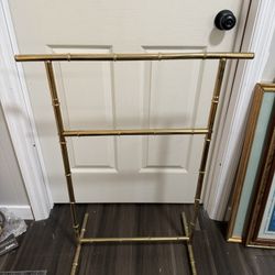 Vintage Brass Faux Bamboo Quilt or Towel Rack – Hollywood Regency