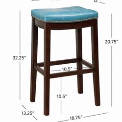 Banco alto de bar de madera con asiento acolchonado (sin respaldo)