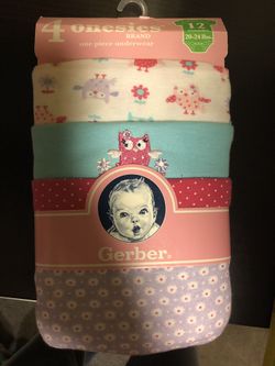 Gerber 4-pack onesies (size 12mos)