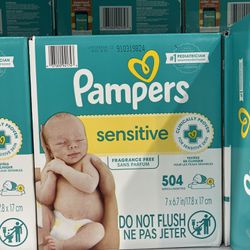 PAMPERS SENSITIVE 504 WIPES $12.99
