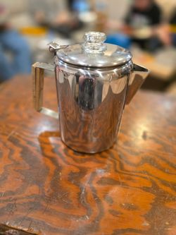 Coffee Percolator Pot with Wooden Handle
