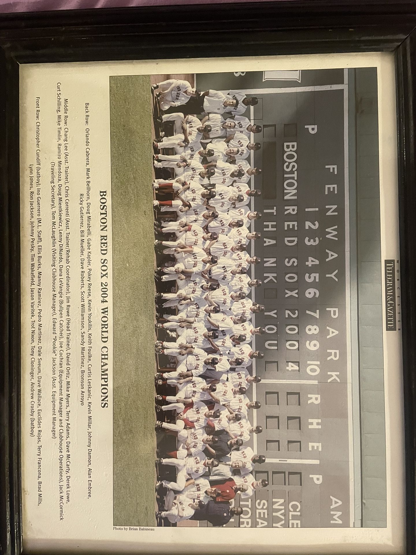 Framed Boston Sports Memorabilia