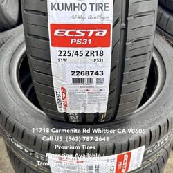 225/45/18 Kumho Ecsta New Tires Installed And Balanced🛞❗️