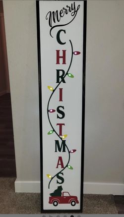 Christmas Light Up Porch Sign