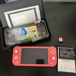 Coral Pink Nintendo Switch Lite Bundle
