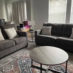 Sofa & Loveseat Living-room Set w/ Coffee & Side Tables 