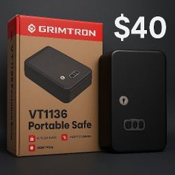 🔐 Grimtron VT1136 Portable Safe – NEW – Biometric + Key Access