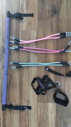Pilates Resistance Bar Kit with 3 Bands & Accessories