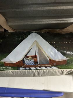 8 person glamping tent with LED lights