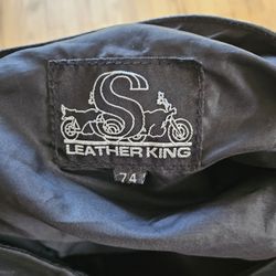 LEATHERKING BLACK LEATHER BIKER VEST