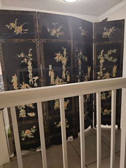 4 panel  bamboo style  room divider