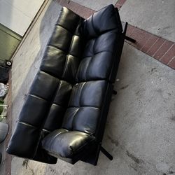 Black Faux Leather Twin Sleeper Sofa