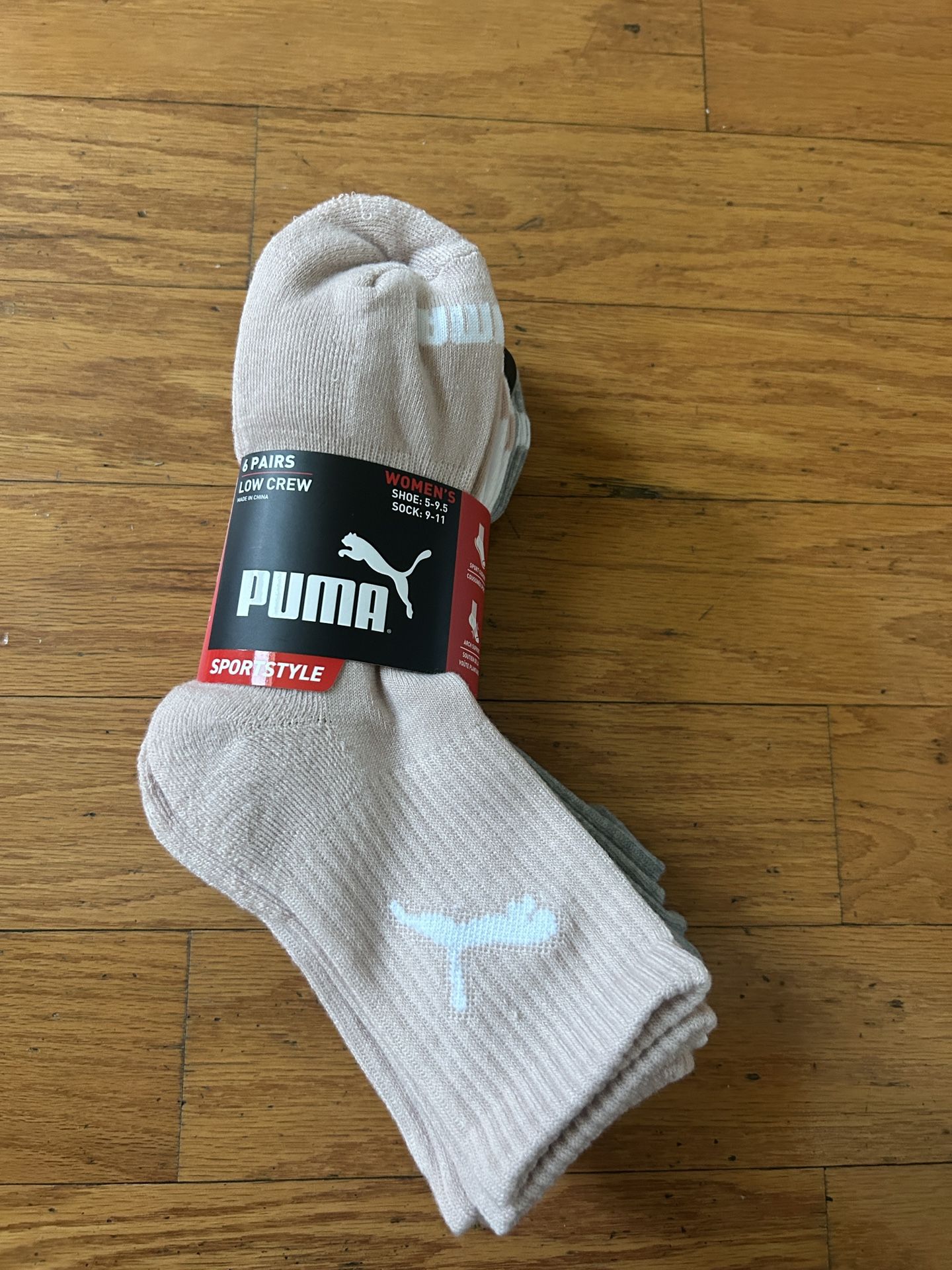 NWT PUMA women Low Crew Socks 6 pairs