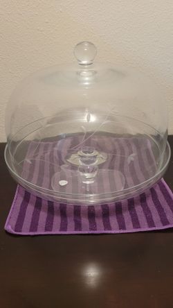 Princess House Crystal Cake Stand w/Dome