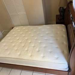 Solid queen bed and nightstand
