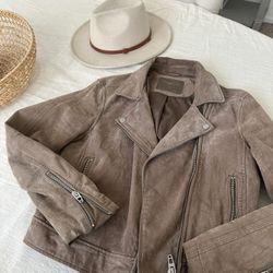 Jacket Suede Leather Size Médium Breige Color 