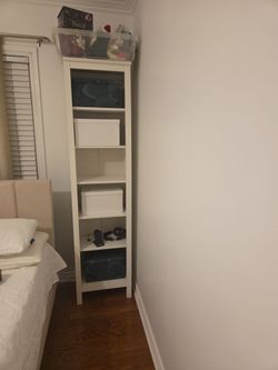 Tall White Narrow Bookshelf