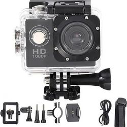 1080P Sports Action Camera, Underwater Waterproof DV Camcorder, 2 Inch Display Action Camera