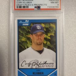 2007 Bowman Draft Prospects Cory Kluber #BDPP29 PSA 9 NM Baseball Trading Card 