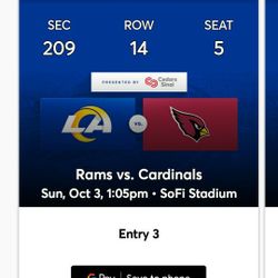 2 GREAT SEATS TO A DIVISION RIVAL OF 2 UNDEFEATED TEAMS AT 3-0 GOING TO BE AN EPIC GAME IN ONE VERY LIVE CELEBRITY FILLED NEW STADIUM AT SOFI INGLEWOO
