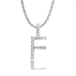 HipHop Stainless Steel Alphabet Letter CZ Neckalce Jewelry Rope Chain