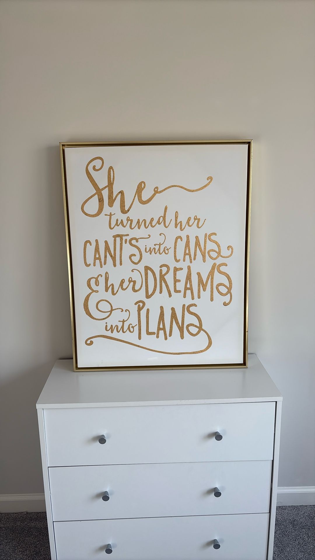 Gold Inspirational Framed Canvas Artwork