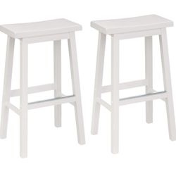 White Wood Barstools(2)