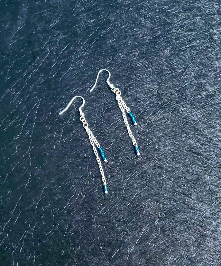 S925, Turquoise Beaded Drop/Dangle Earrings