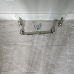 Glass Bathroom Shelf And Towel Holder
