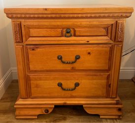 Solid Wood 3-Drawer Nightstand - Matching Set Of 2