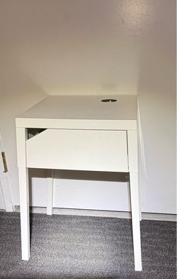 IKEA SELJE Nightstand – White Metal with additional Power Strip